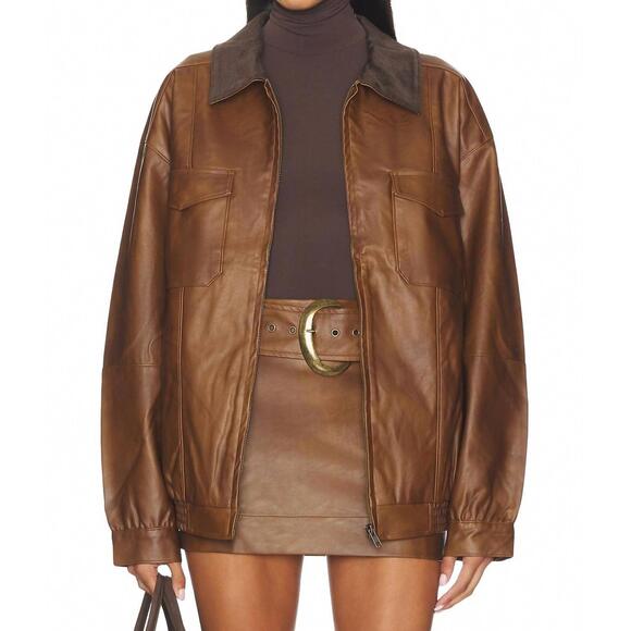 SHOW ME YOUR MUMU Jackets & Blazers - NEW SHOW ME YOUR MUMU maverick bomber jacket in chestnut brown